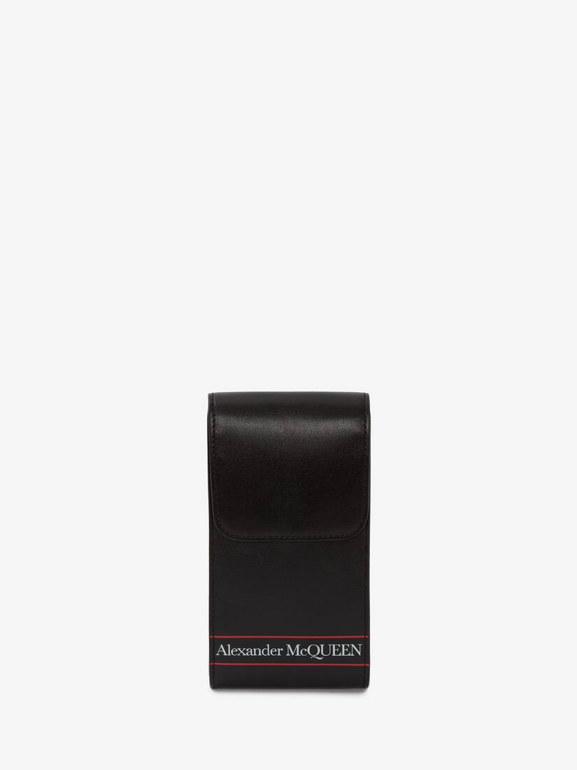 Carteras Alexander McQueen Selvedge Phone Pouch Hombre - Negros/Rojos - Mexico 590-PZYEVG